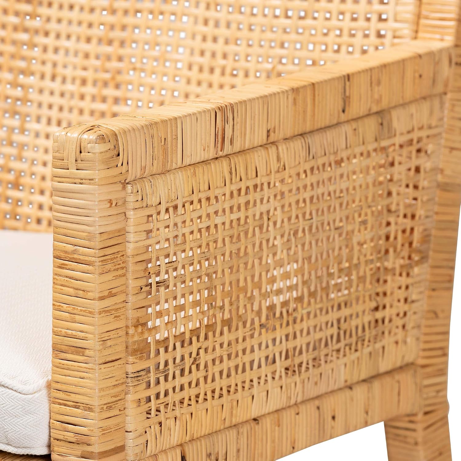 Baxton Studio Karis Chairs, Natural/White Natural/White 23.4D x 22.6W x 34H in