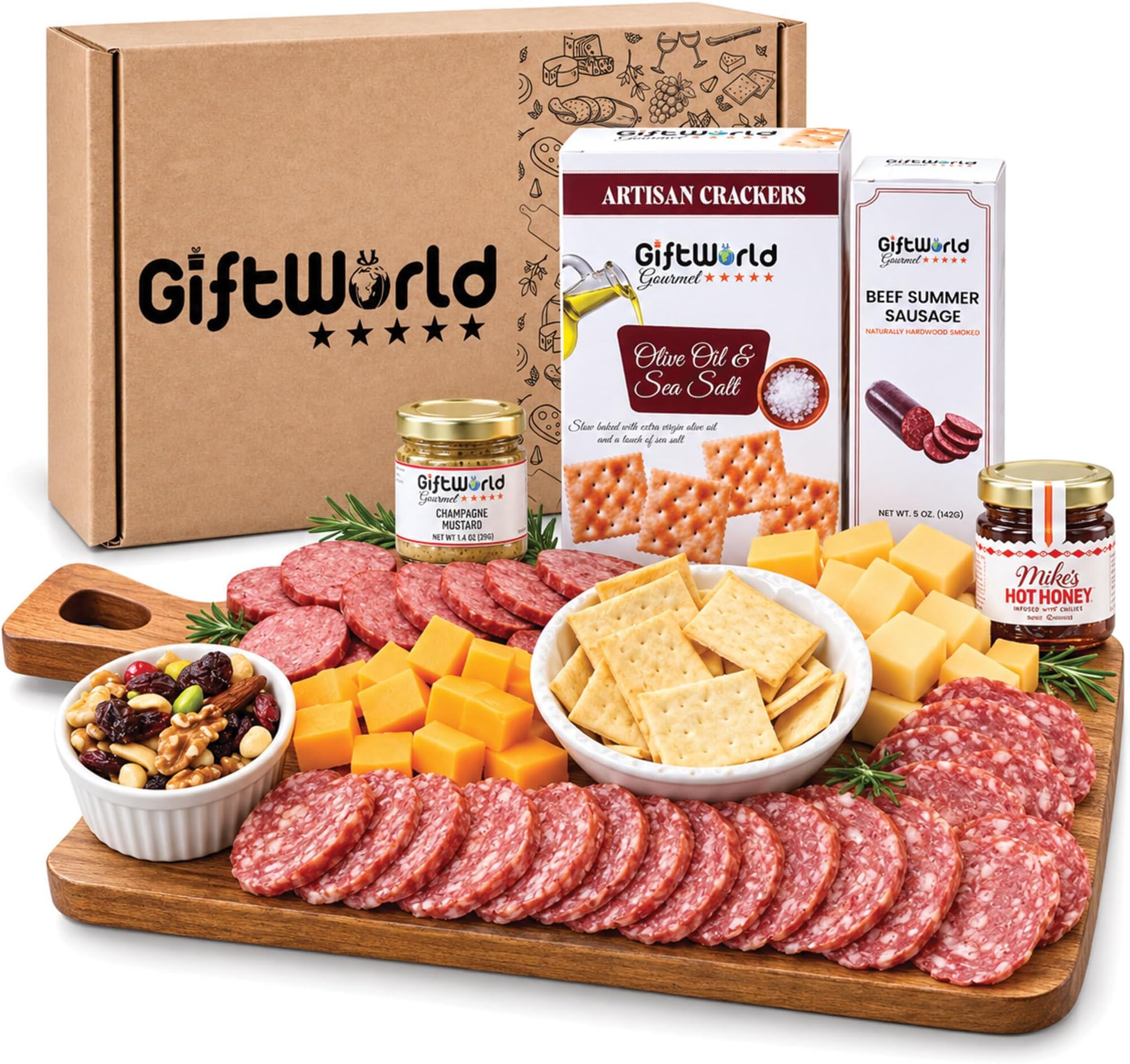 Charcuterie Meat and Cheese Gift Basket, Charcuterie Board Food Items