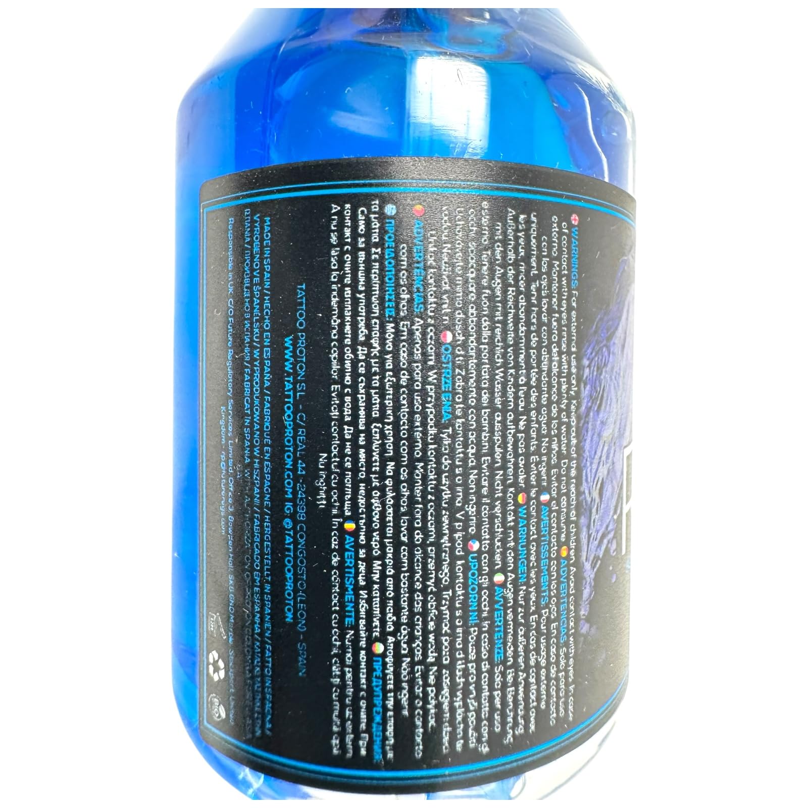 Proton Professional Stencil Eraser Gel Blue - Limpiador y removedor de sellos (100 ml), diseño de tatuaje de InkgrafiX Alemania
