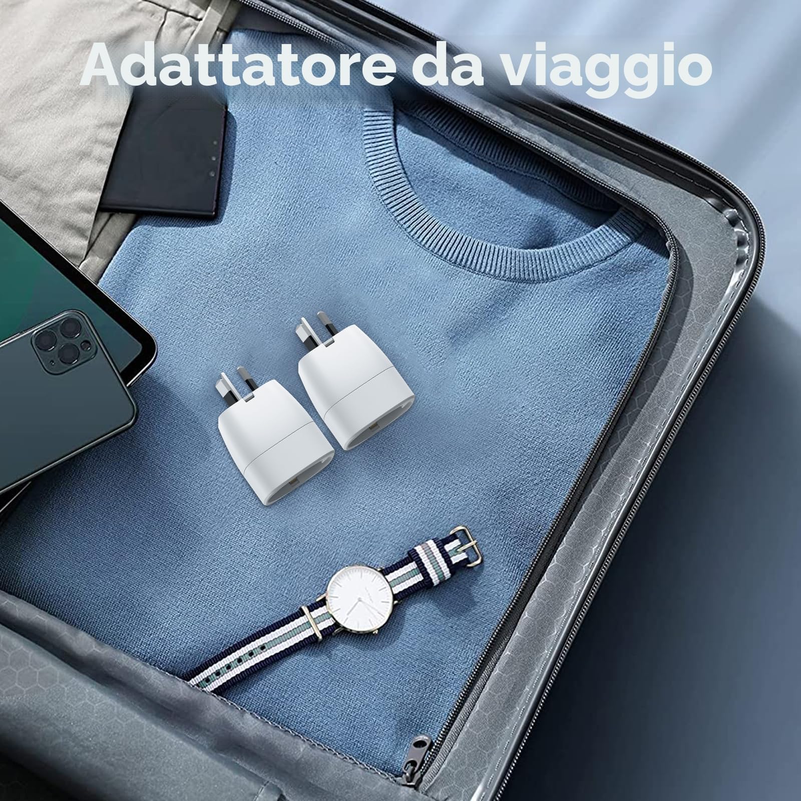 Oliveria Adattatore da Viaggio Tipo I 2 Pezzi Australia Germania Cina Argentina