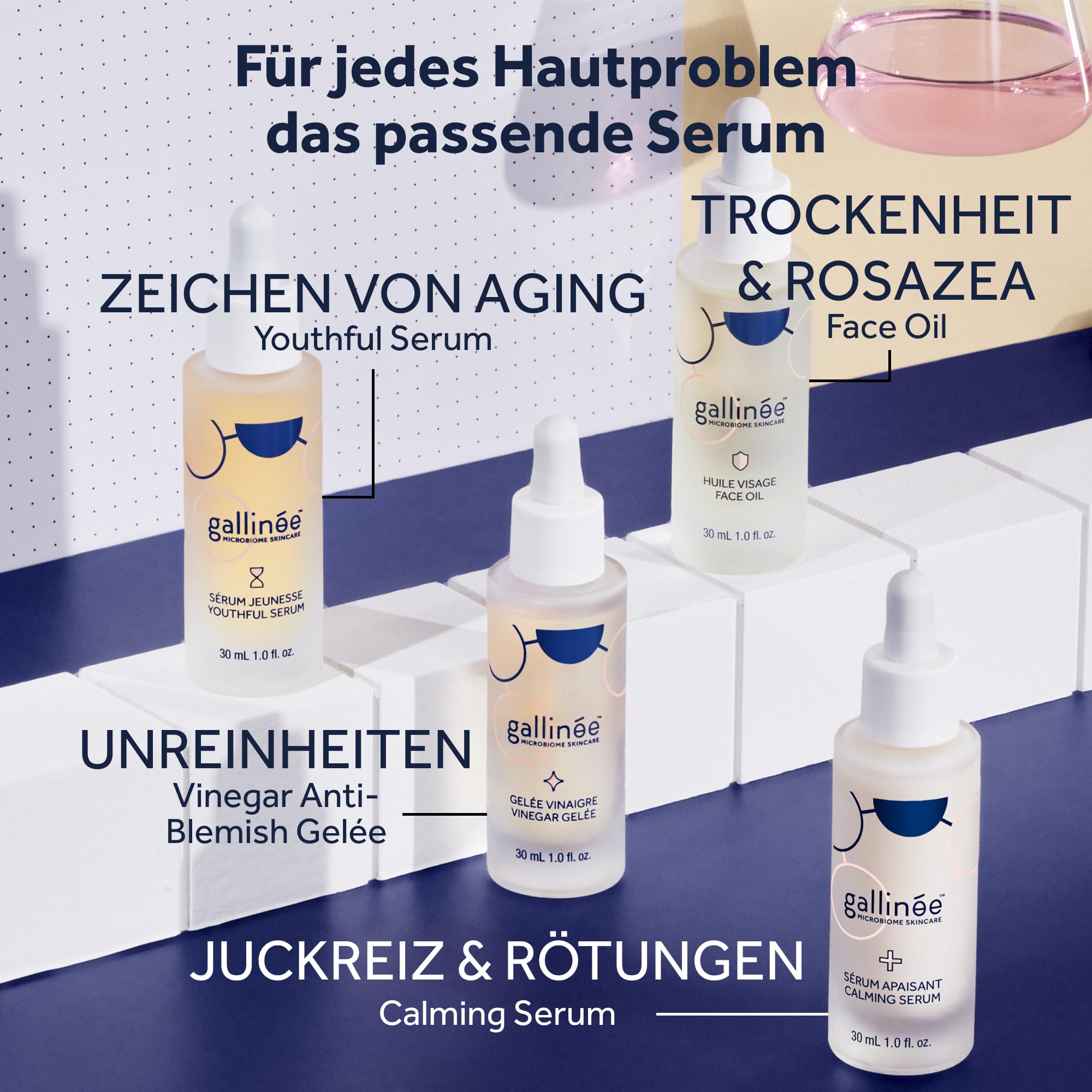 Gallinée Youthful Serum - Dermatologisch getestete Anti-Aging Gesichtspflege mit Postbiotika, Präbiotika und Milchsäure, spendet Feuchtigkeit & verleiht Strahlkraft - Ideal für alle Hauttypen - 30 ml.