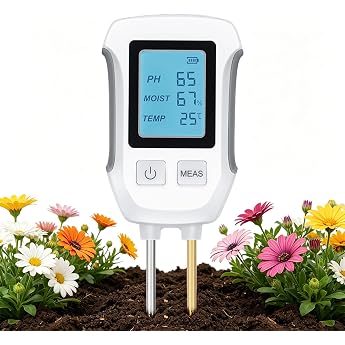 3-in-1 Soil Meter PH Value Soil Meter Digital Soil Tester Moisture Meter with Temperature/Humidity and Backlight for Gardening Agriculture
