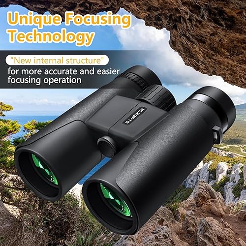 Miniatura 4 de Prismáticos de 10 x 42 para adultos con adaptador de teléfono, prismáticos de observación de aves HD 10 x 42, fácil enfoque, BAK4, binoculares para