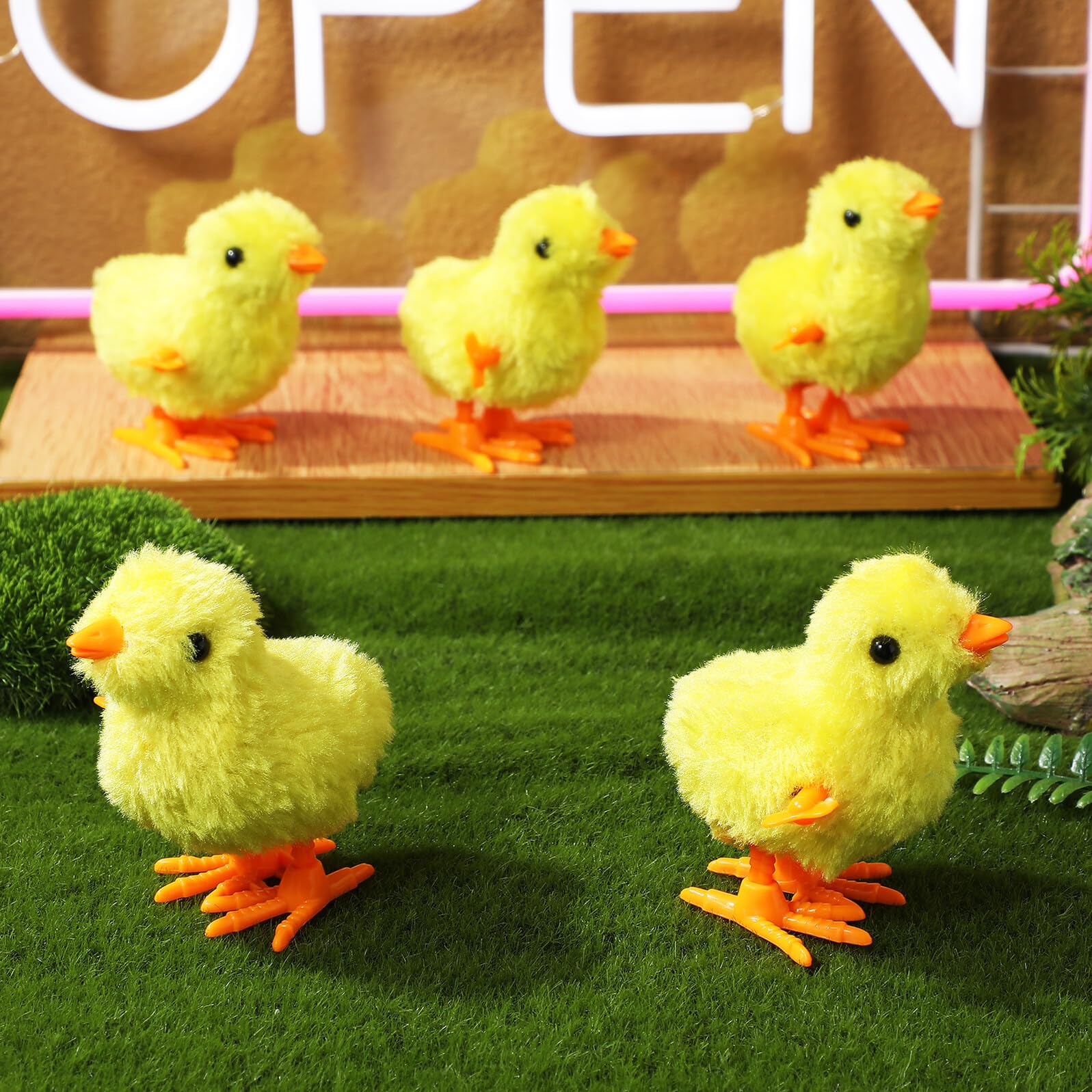 ORFOFE 12 Juguetes De Cuerda para Pollitos Saltarines Peluche Seguro TamañO Compacto 3.14X2.75X1.96In Juegos Interiores Y Exteriores Y Regalos De Fiesta