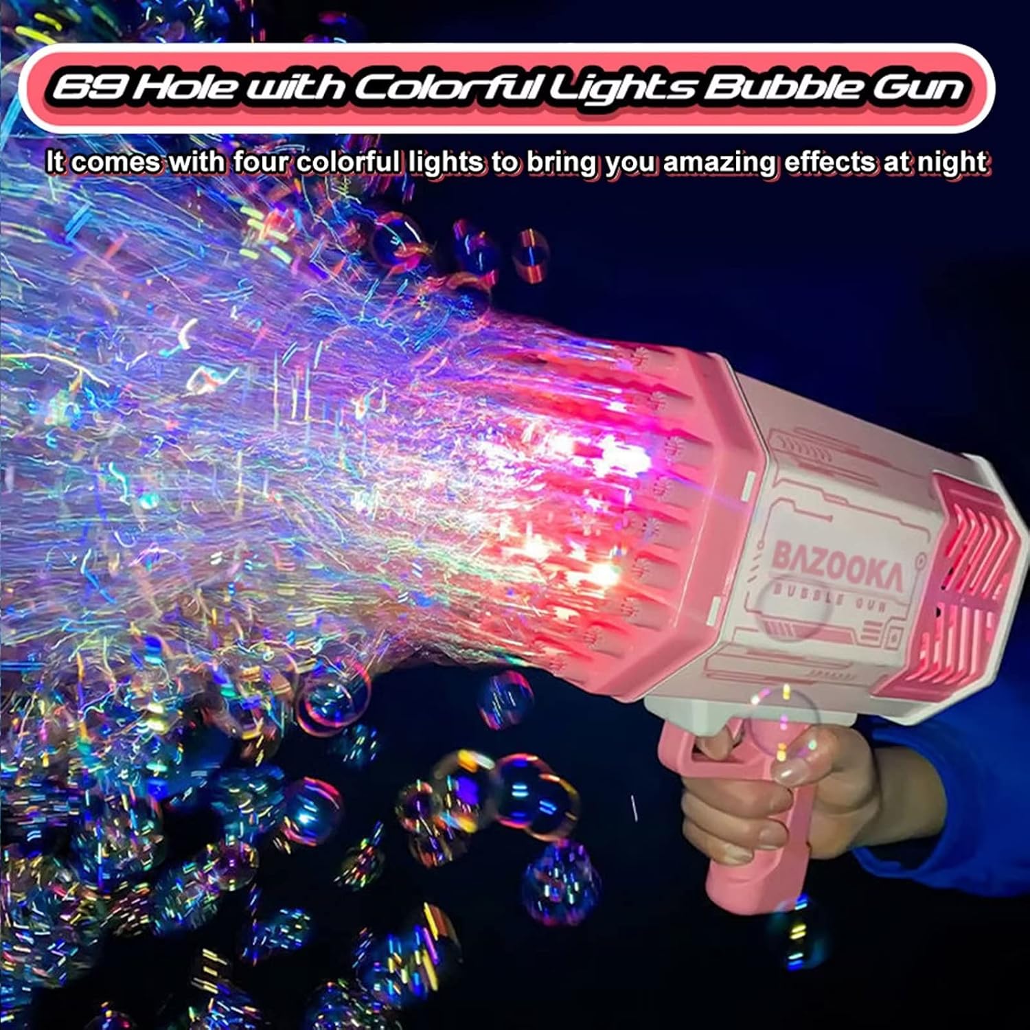 Bubble Machine Gun, Bubbles Toys with Thousands Bubbles and Colorful Lights, Summer Outdoor Toys Wedding Fun for Toddler Kids and Adult