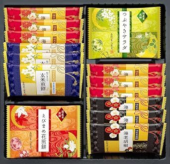 Kanazawa Kane Roku Seika Kane Roku no Hana Senbei Set Individually Wrapped Pre-Packaged Gift KRN-10R