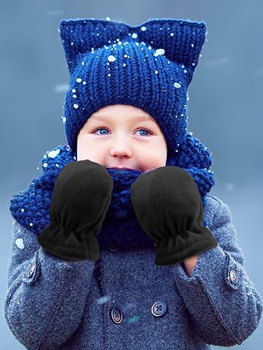 Miniatura 5 de SATINIOR 3 pares de guantes de invierno para bebés y niños pequeños, guantes cálidos de forro polar para bebé niño y niña