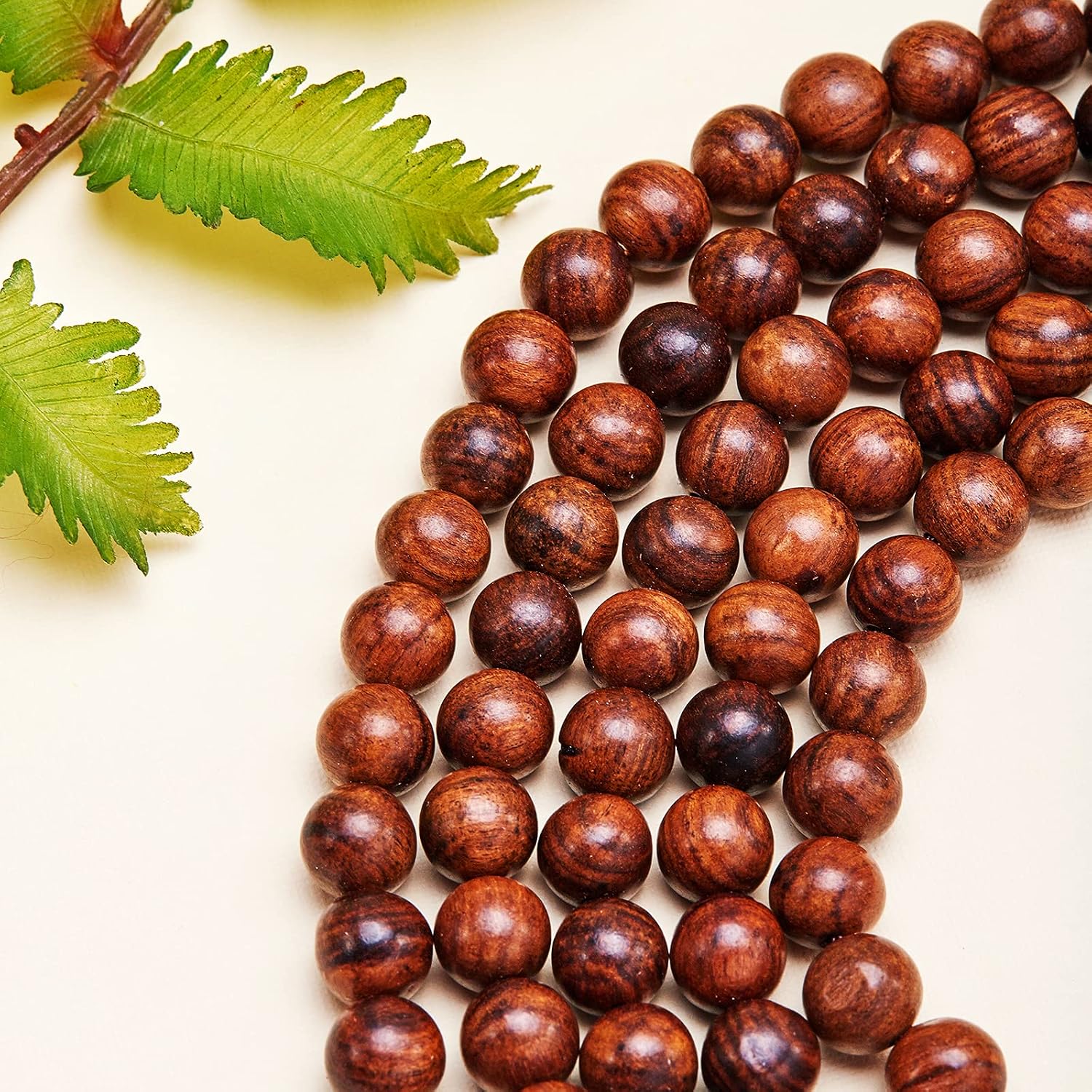 Airssory 5 Strands 240 Pcs Natural Wood Rosary Beads Round Wooden Ball Loose African Beads Bulk for Jewellery Making DIY Accessories - 7.5~8mm