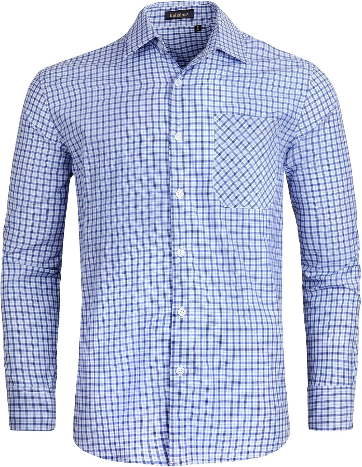 Enlision Checked Shirt Mens Long Sleeve Check Shirts Button Down Plaid Shirt Classic Casual Tartan Lumberjack Shirts for Men S-6XL 8 81fDP635bzL. AC SL1500