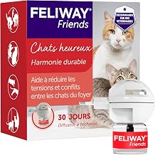 FELIWAY Friends 30 Days Complete Kit with Soothing Pheromone Diffuser for Cats + Refill 48 ml – Helps Reduce Confilment and Tension Between Cats Living Under the Same Roof
