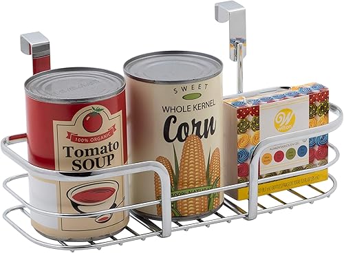 Miniatura 5 de Kitchen Details Organizador sobre el gabinete  Cesta individual  Almacenamiento para colgar en la puerta  Baño  Cocina  Pequeño  Cromo