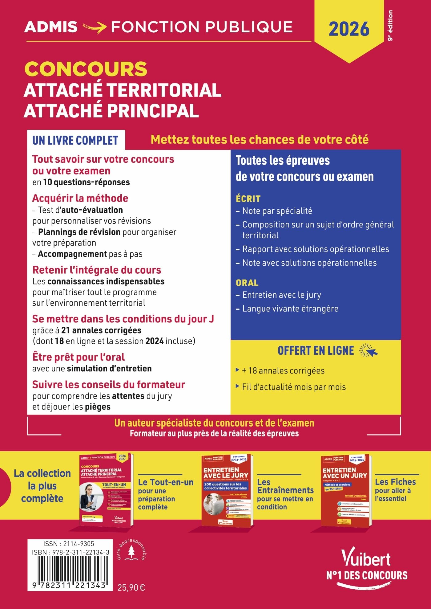 Concours Attaché territorial - Attaché principal - Catégorie A - Tout-en-un: Concours externe, interne, 3e voie et examen professionnel 2026-2027