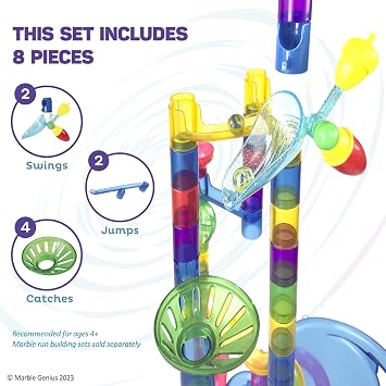 Marble Genius Jumps & Swings Marble Run Accessory Set - STEM