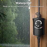 Vista 4 de HBN Temporizador de luz exterior impermeable, resistente a la intemperie, sensor de luz de atardecer a amanecer, temporizador de cuenta regresiva