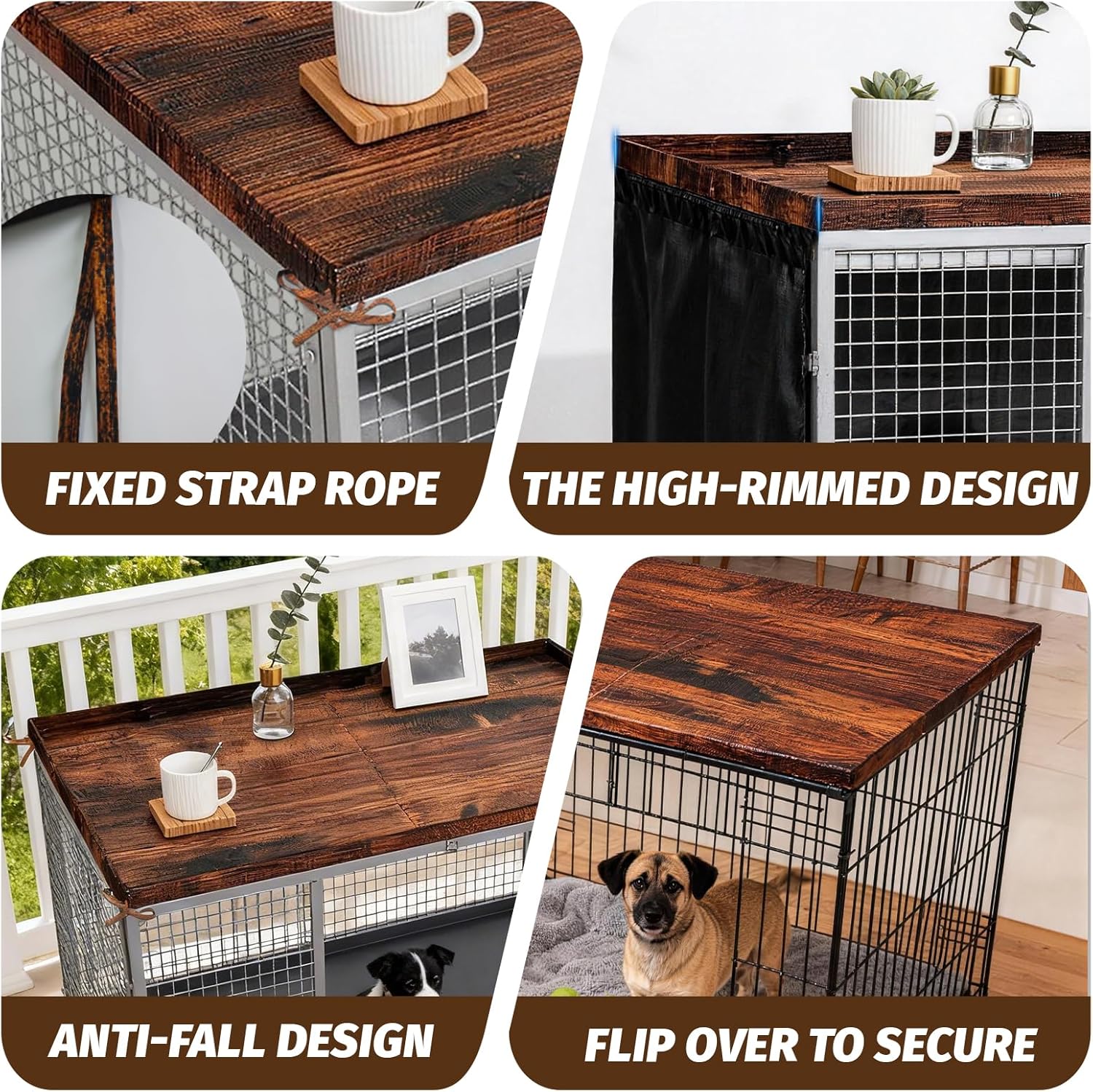 Dog Crate Topper Covers Plastic Foldable High Side Lip Dog Kennel Countertop Table Top(42" x 28")