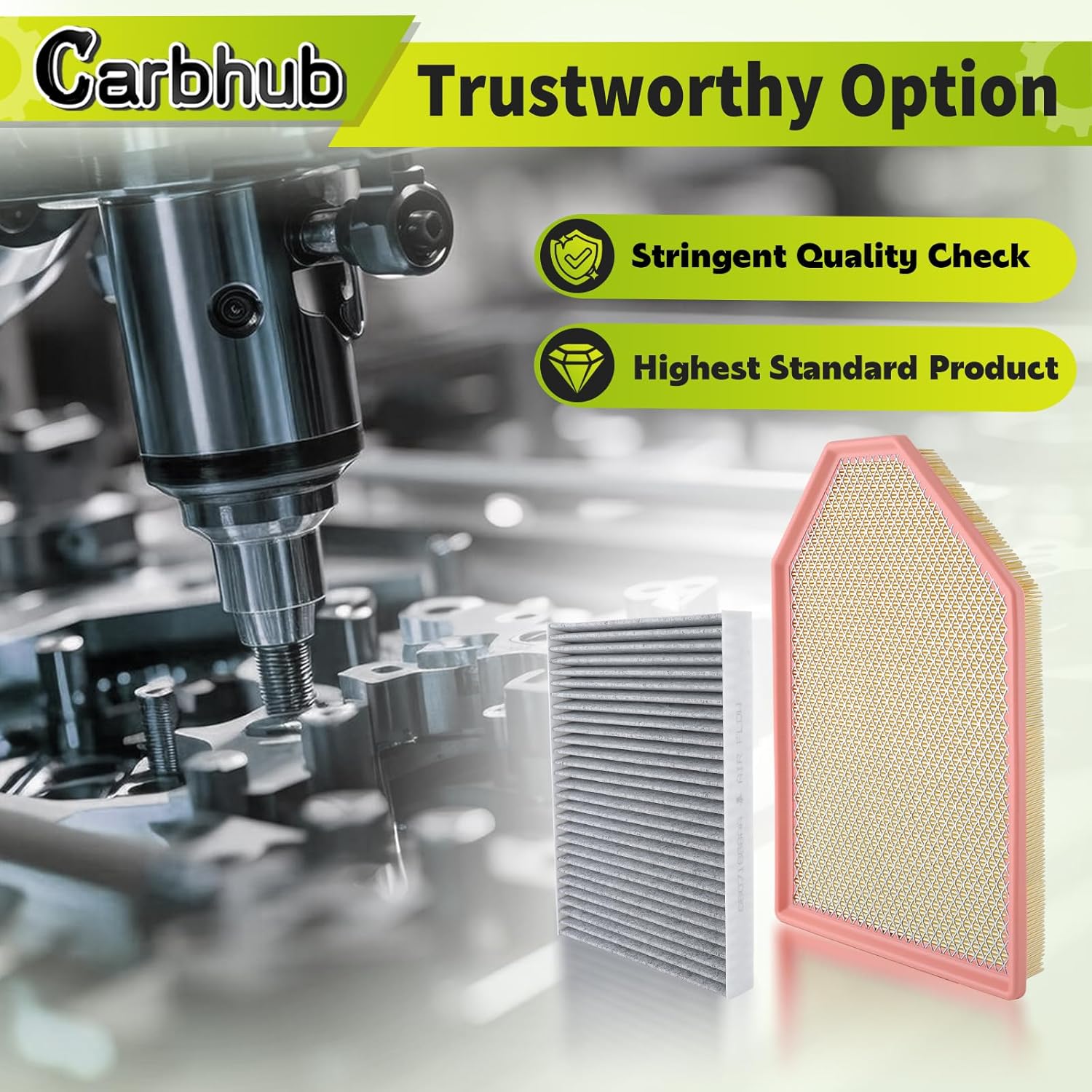 Carbhub Engine & Cabin Air Filter Compatible with Dodge Challenger Charger 3.6L 5.7L 6.2L 6.4L 2011-2023 Compatible with Chrysler 300 2011-2023 Replace 68071668AA 04861746AB