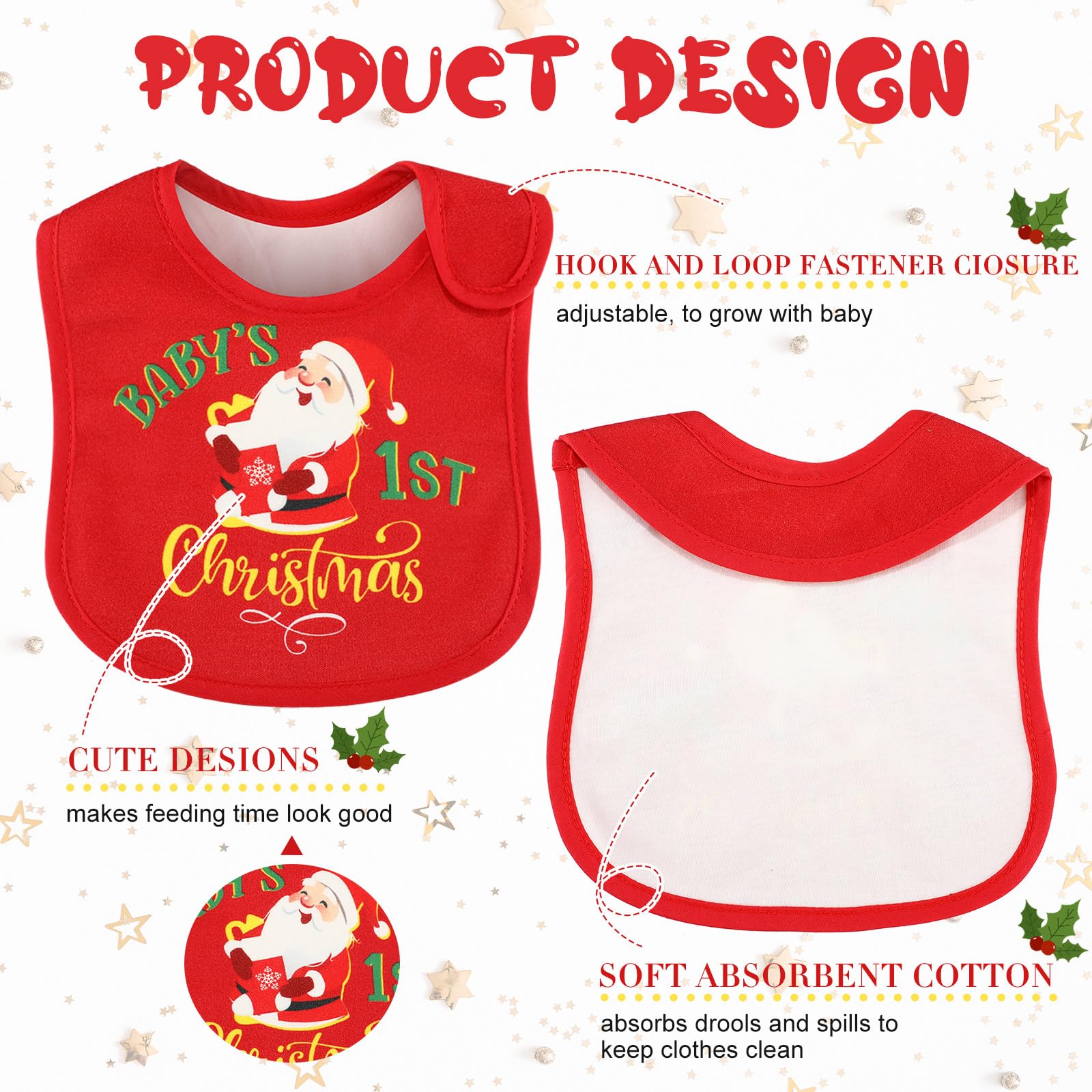 Amazon.com: Eurzom Christmas Baby Bib Babies First Christmas Baby