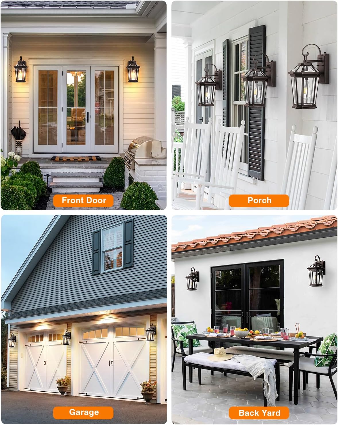 VIANIS 2-Pack Oil Rubbed Bronze Outdoor Lights Wall Mount, Dusk to Dawn Wall Lights for House Outside, Aluminium Modern Porch Lights Sconce, Exterior Wall Lantern Fixture with Waterproof, Anti-Rust