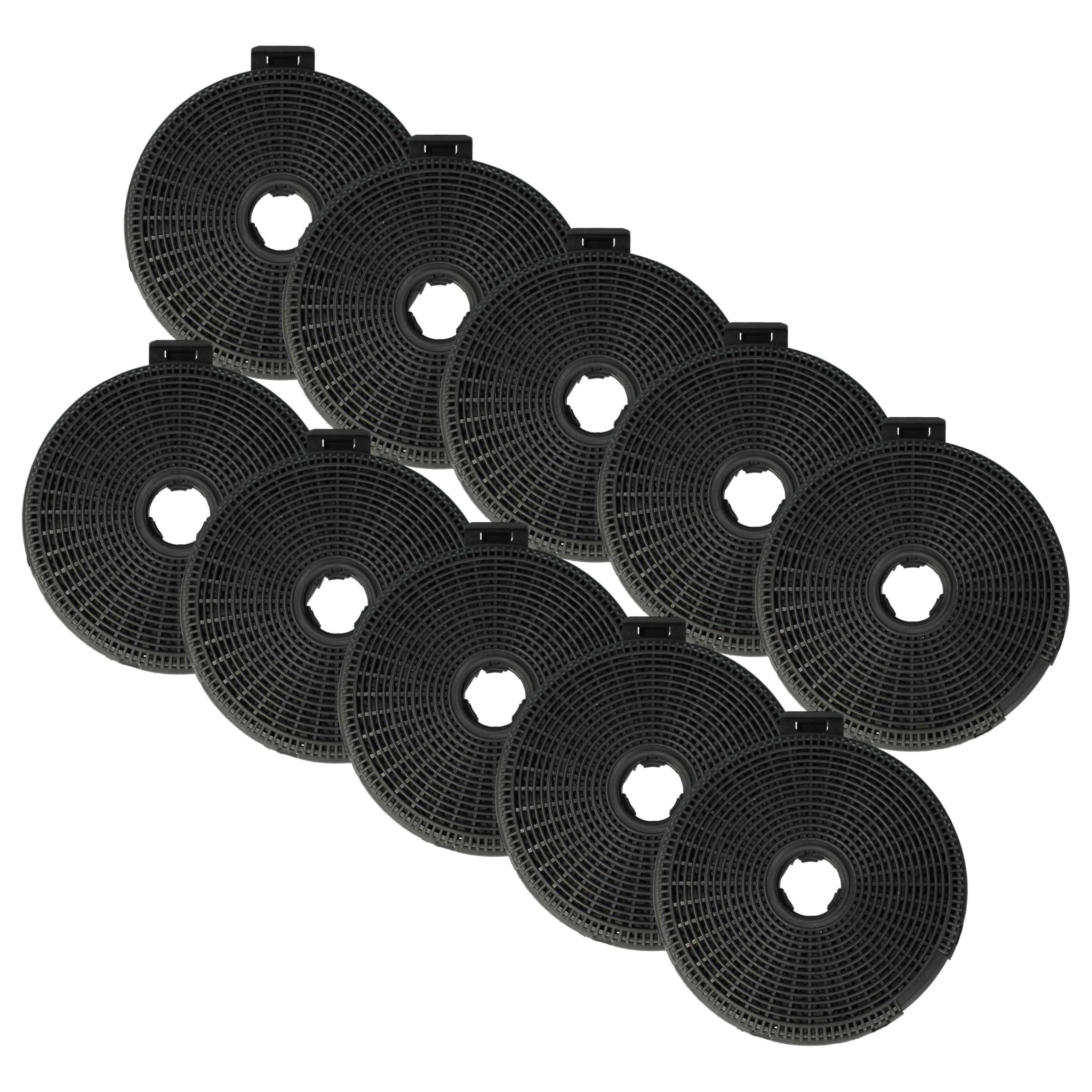 vhbw 10 x filtr z węglem aktywnym kompatybilny z Küppersbusch KD 7380.1, KD 9210.1, KD 7610.0, KD9380.0GE, KD90.0E-91 okapy kuchenne - 20 cm