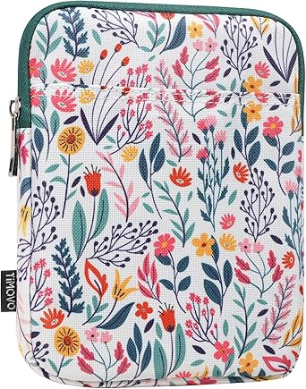 TiMOVO 6-7 Inch Sleeve Case for eReader Book Paperwhite/Colorsoft Signature Edition, Protective Sleeve Cover Pouch Bag Carrying Case for E-Reader/Oasis & Kobo Devices, Flowers
