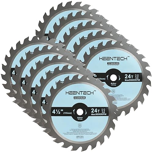 KEENTECH Hoja de sierra circular para carpintería de 4-12 x 38 pulgadas, paquete de 10 unidades para mini sierras circulares, punta de carburo de