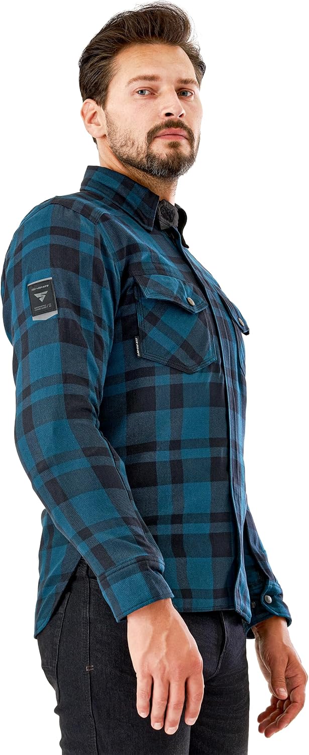 SHIMA Renegade 2 Motorbike Shirt for Men AirForce Back Protector Armour Riding Motorcycle Jacket Stretch Bikers Ventilated Lightweight Armoured Bike Textile Motorcycles (Mens, Blue, 5XL) - Image 6