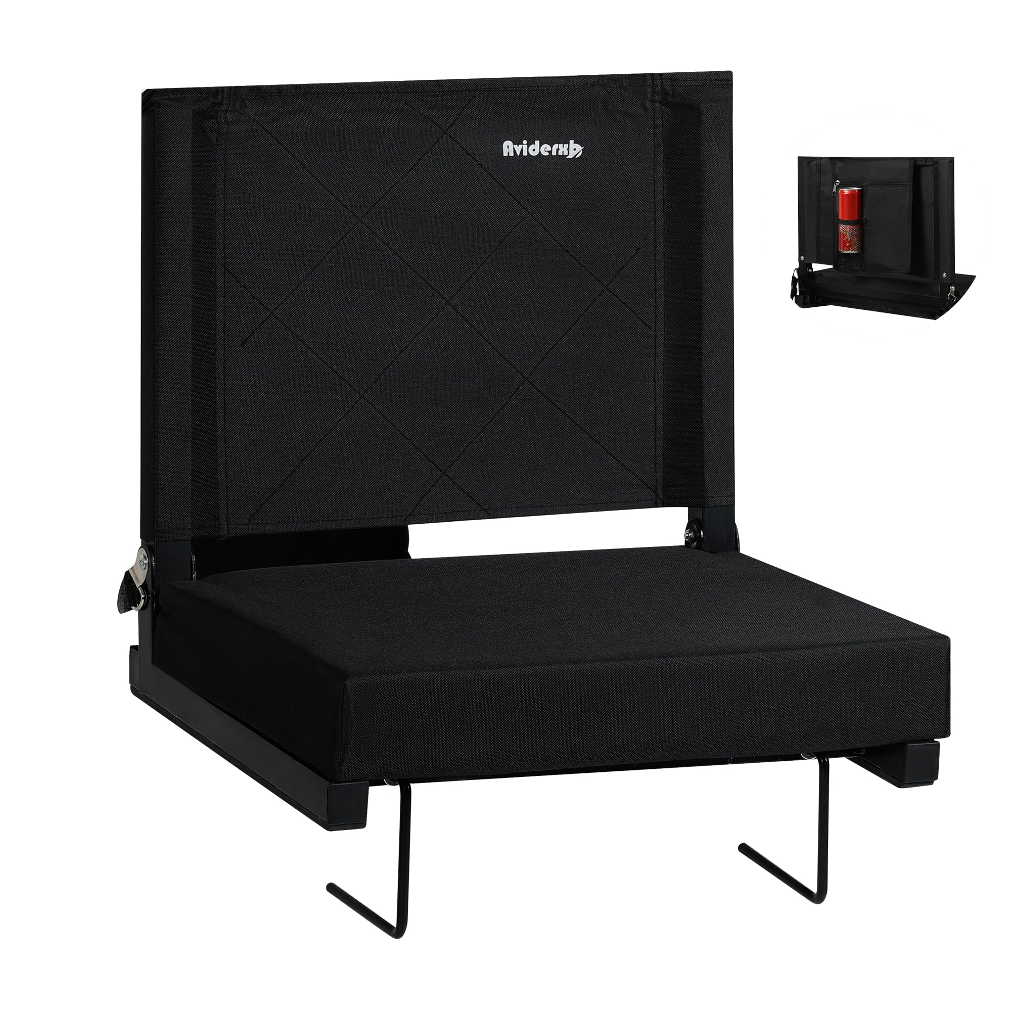 Aviderxb Stadium Seats with Back Support and Storage Wide Portable Bleacher Chair Padded Cushion Seat, Large
