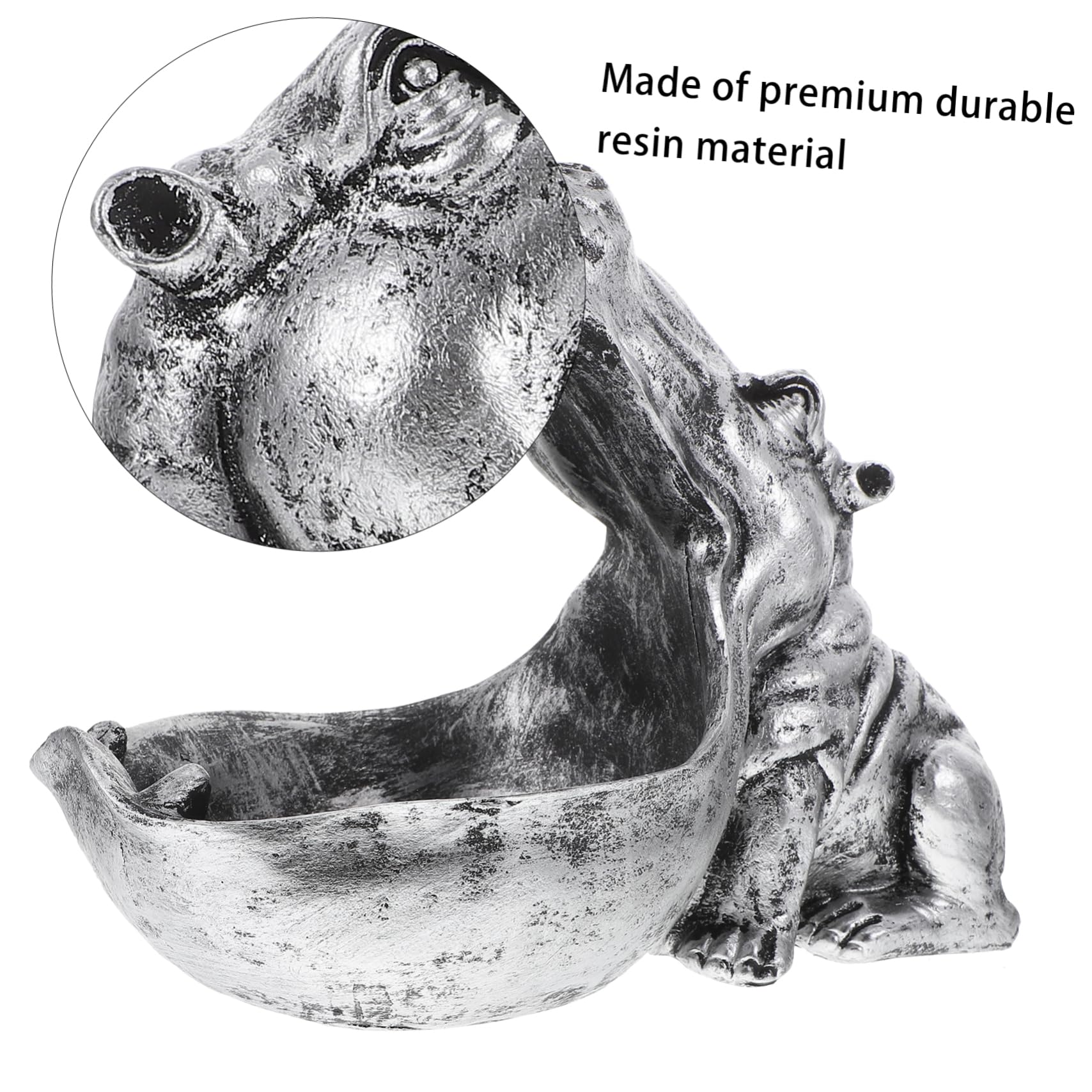Statuetta Ippopotamo in Resina da Scrivania Contenitore | Design Creativo, per Soggiorno e Camera, Adatta a Colleghi e Amici, Oggetto Decorativo da Collezione