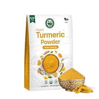 ORGANIC Turmeric Powder | USDA Organic | High Curcumin Root Powder |Gulten Free| Vegan,NonGMO | Premium Indian Spice,Ground Turmeric for Cooking, Golden Milk&Tea 8.8 OZ/250 GM AYUSHKA ORGANIC