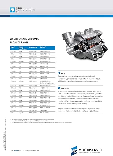 Vista 3 de Pierburg Bomba de agua eléctrica 12 V 12 V 7.06033.44.0 # OEM 11517566335 para BMW 11 51 7 566 335