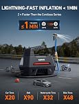 AstroAI AIRUN H Tire Inflator Portable Air Compressor Air Pump for Car Tires - Car Accessories, 9.8Ft Cord-12V DC-Powered Auto Pump with Digital Pressure Gauge, LED Light for Bicycle, Balloons, Red
