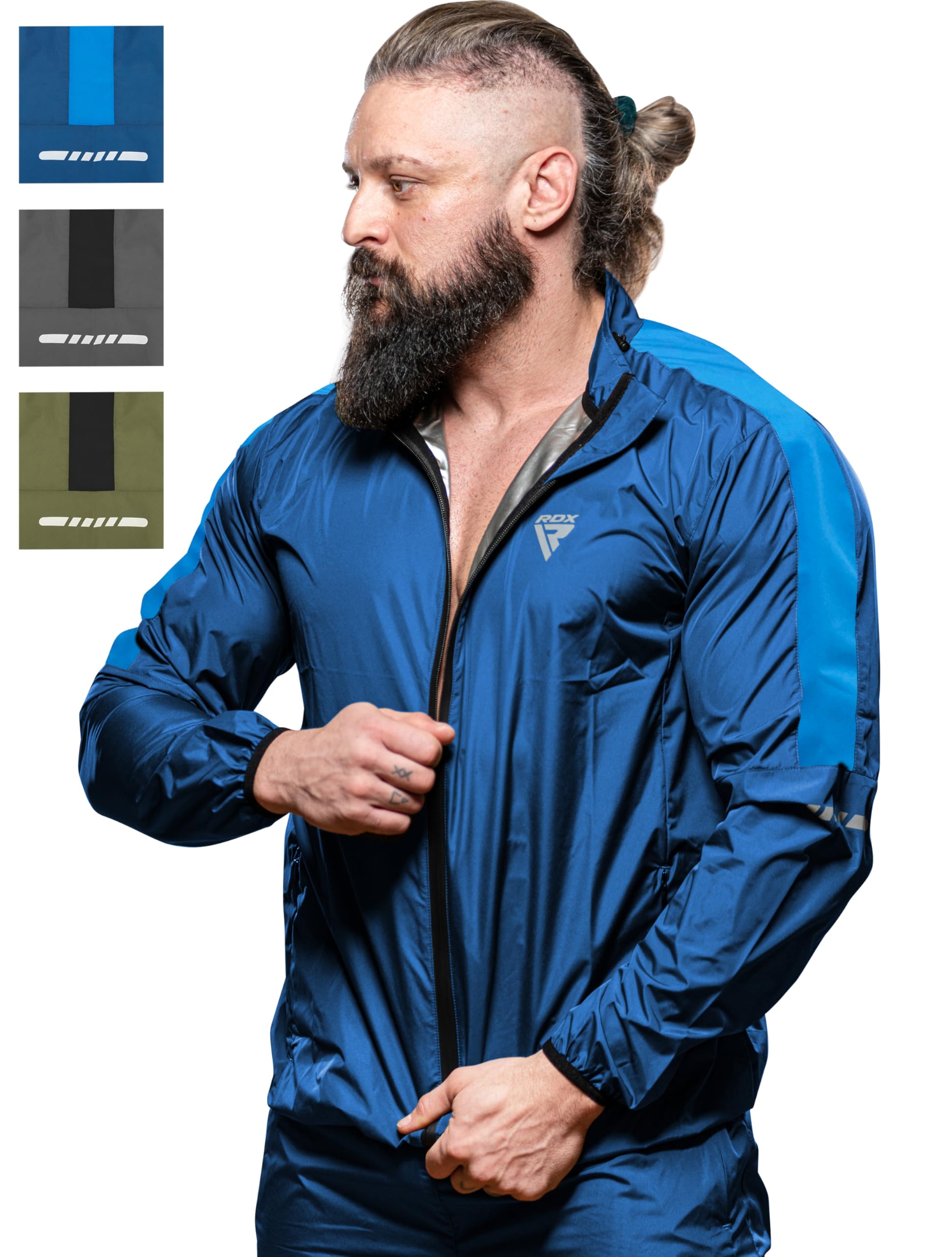 RDX Schwitzanzug Zum Abnehmen, Saunaanzug REACH OEKO TEX 100 ZERTIFIZIERT, Sauna Suit Fitnessanzug Sweatsuit Sportanzug Trainingsanzug Sweatanzug Thermo MMA Boxen Gym Sport Fitness Laufen Herren Damen