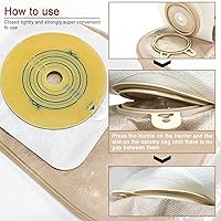 Vista 5 de Carbou - 21 bolsas de colostomía de dos piezas drenables con cierre de 12 pulgadas, cuidado del estoma de ileostomía, corte para adaptarse