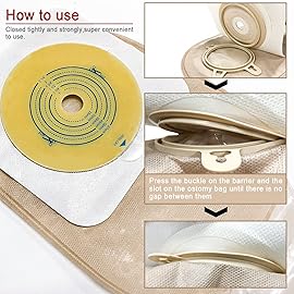 Carbou 21 PCS Ostomy Supplies Colostomy Bags Two Piece Drainable Pouches with Closure 12, Ileostomy Stoma Care,Cut-to-Fit(15pcs Bags+6pcs Barrier)