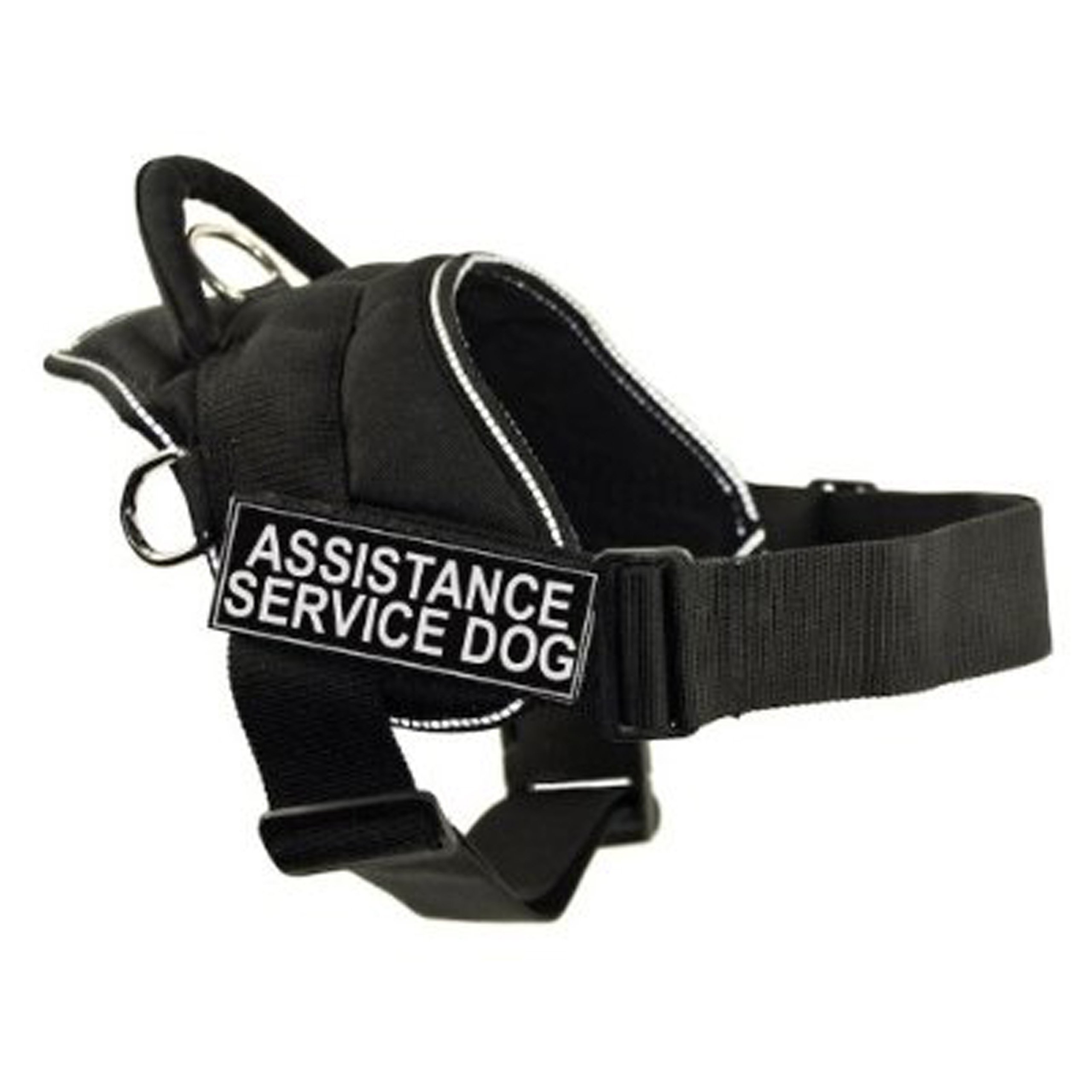 Harnais DT Fun Works service dog XS noir avec liseré réfléchissant premium