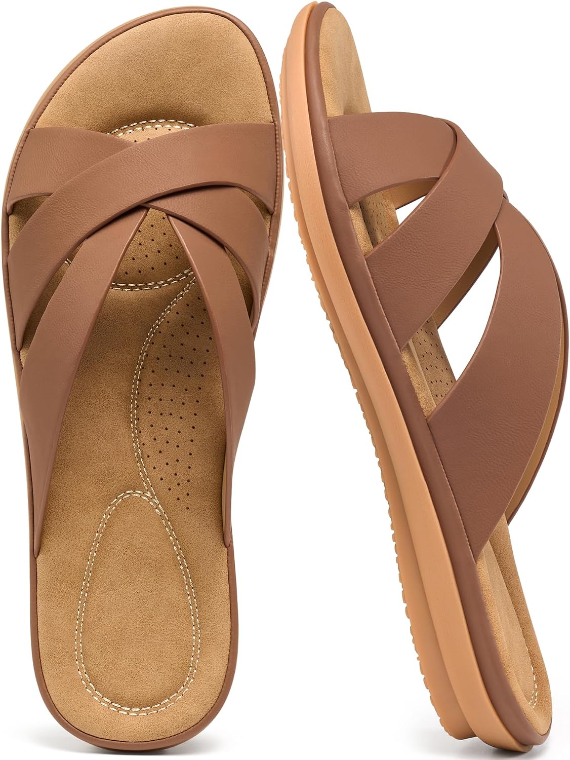 Alicegana Women Dressy Flat Sandals: Comfortable Fashion Vacation Slides Casual Cute Open Toe Walking Sandals For Summer 2026