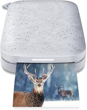HP Sprocket Portable 2x3 Instant Photo Printer (Luna Pearl) & Sprocket Portable 2x3 Instant Photo Printer (Blush) & Sprocket 2x3 Premium Zink Sticky Back Photo Paper (20 Sheets)