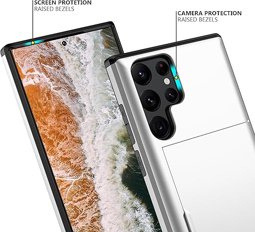 Miniatura 4 de Nvollnoe Funda protectora para Samsung S23 Ultra con tarjetero 5G de 6.8 pulgadas, delgada, de doble capa, resistente, funda protectora para Galaxy