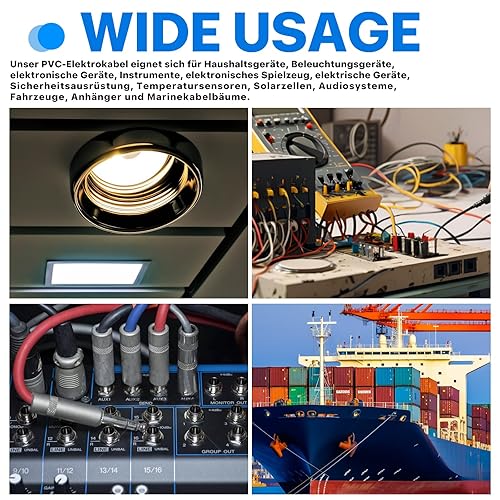 Vista 15 de Cable eléctrico de silicona calibre 22 Cable-HuLuWa 22 AWG Kit de cables de conexión de 6 colores (26.25 pies cada uno) alambre de cobre estañado