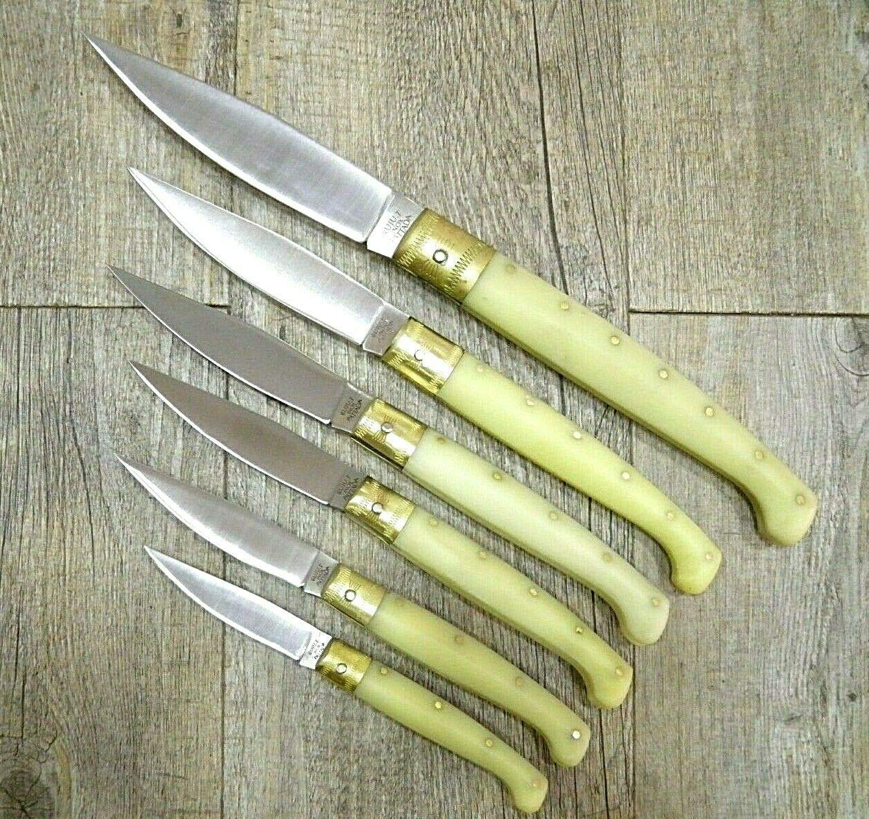 generico Knife Coltello Sardegna SARDO PATTADA Manico Resina Bianca Uso Quotidiano Ruju- (scanno, 27 cm)