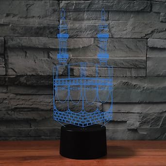 Islamic Architecture 3D Night Light Children's Bedside Lamp 16 Colours Change with Remote Control for Child