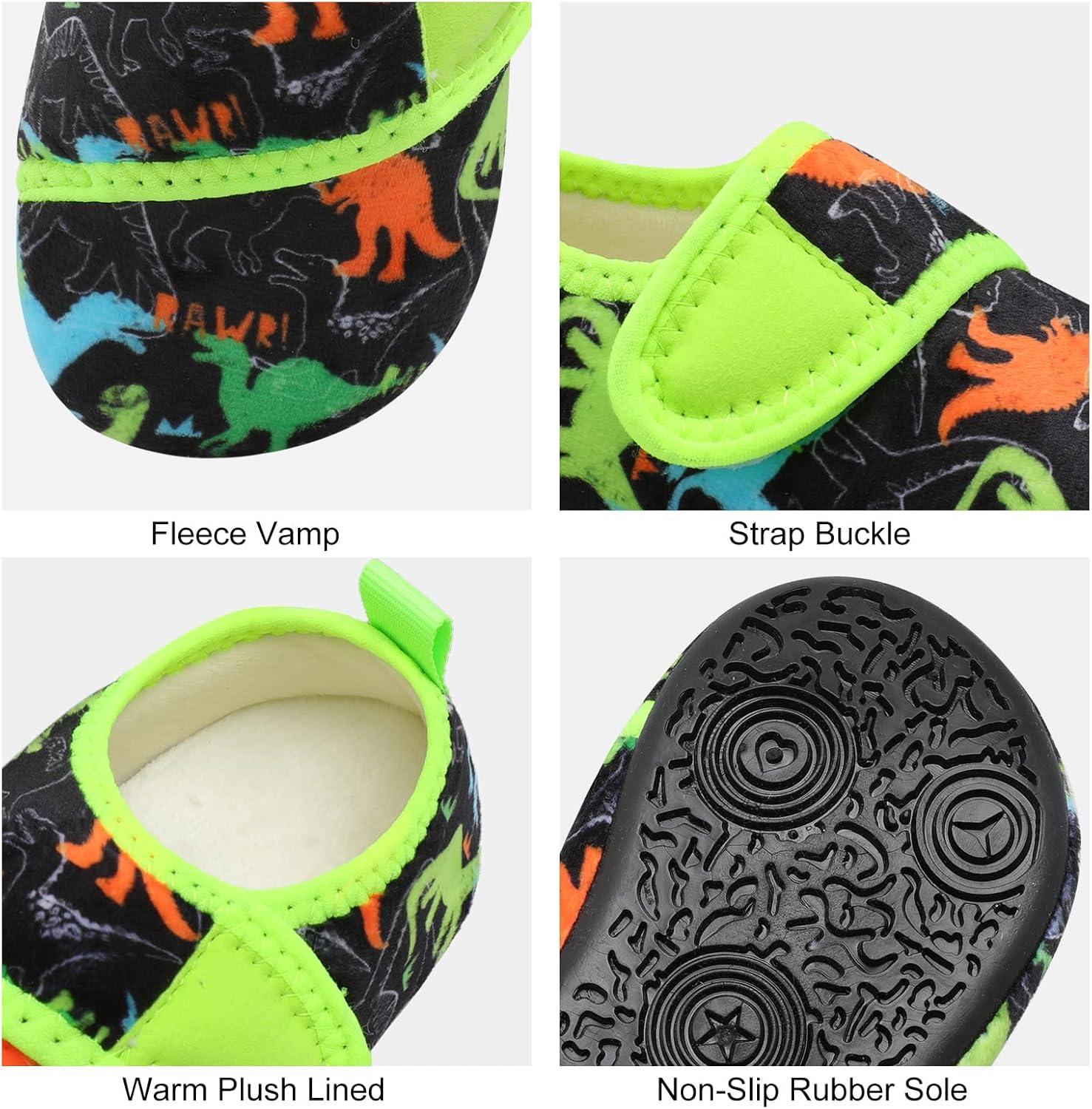 XIHALOOK Toddler Boys Girls House Slippers with Microfleece Lining Cozy Household Shoes Non-slip for Kids - Image 7