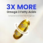 Omega 3 Suppléments à l'huile de poisson 3600mg avec EPA & DHA | Oméga de haute puissance 3 Supplément pour soutenir le cœur, le cerveau, les articulations, la peau, les yeux & Santé immunitaire 180 Capsules naturelles d'huile de poisson sans bourrelet de citron