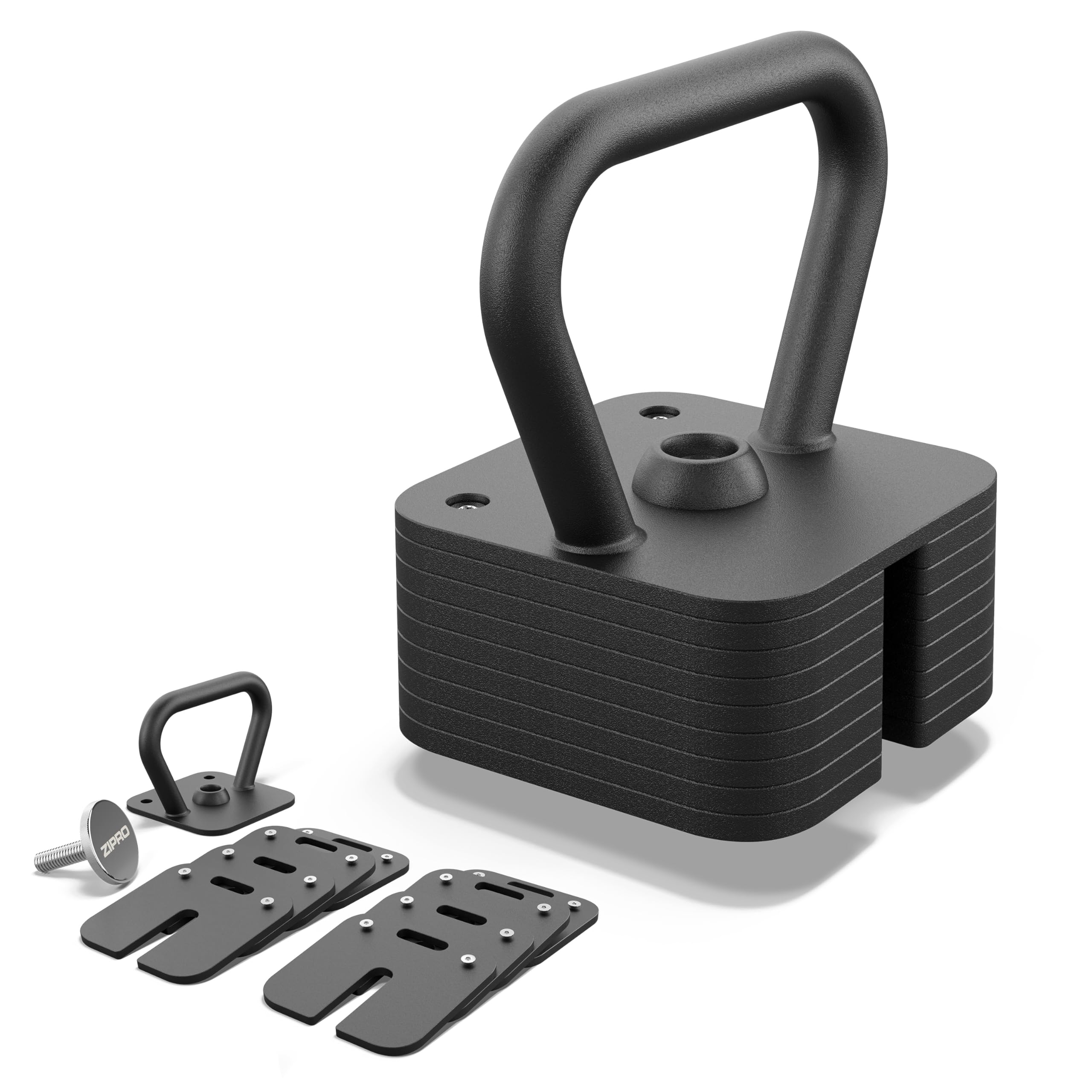 ZIPRO Kettlebell SQUARE Regulowana do 19 kg hantla kulowa Regulowana do treningu siłowego, fitness i workoutu w domu