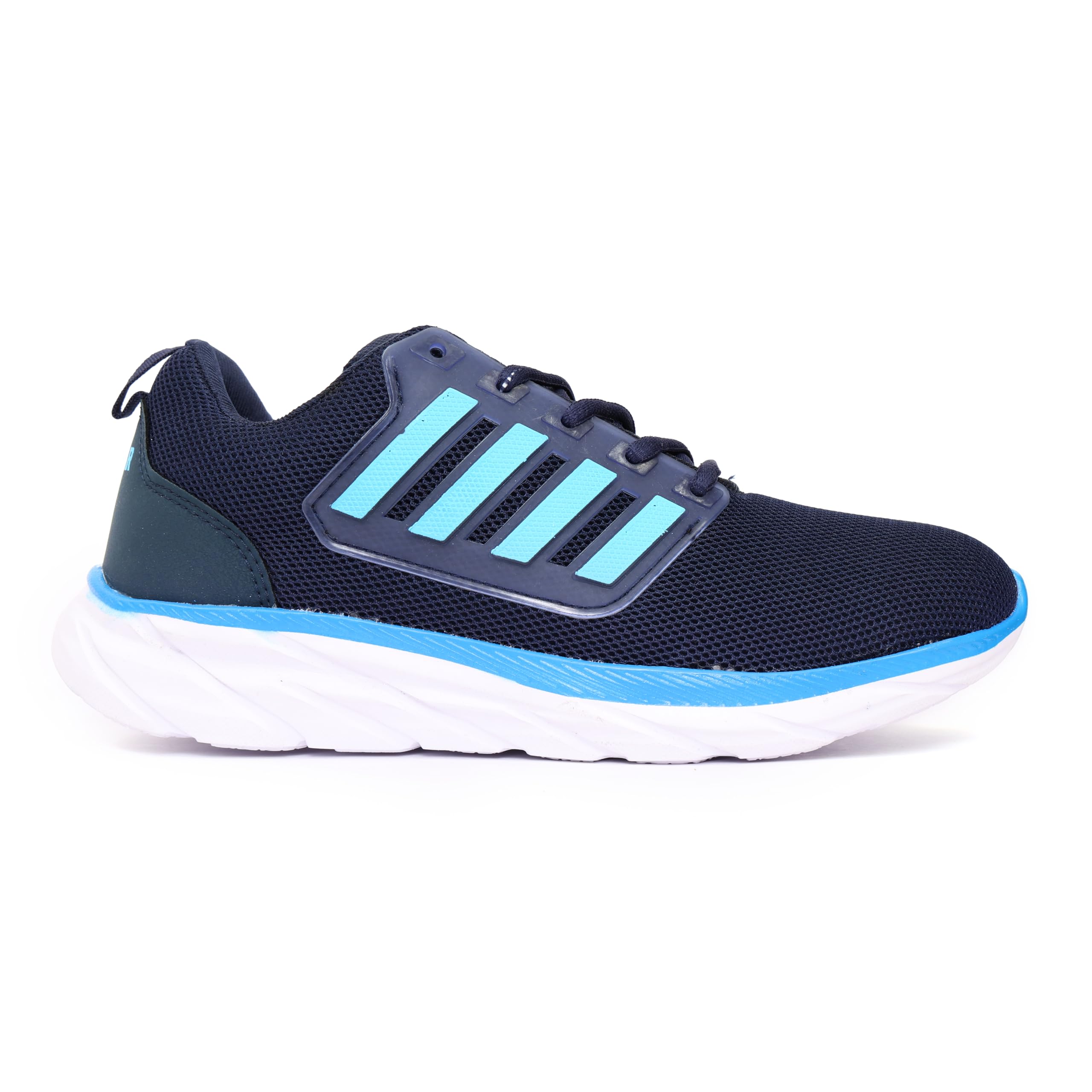 PATHAR First Running Walking Jogging Walking Gym Shoes for Men | Sports Shoes for Men with a Cushioned Insole and Revolutionary Ball Tech Unit | Mesh Upper & Secure Lace-Up Closure (Dark Blue, UK Footwear Size System, Adult, Men, Numeric, Narrow, 8)