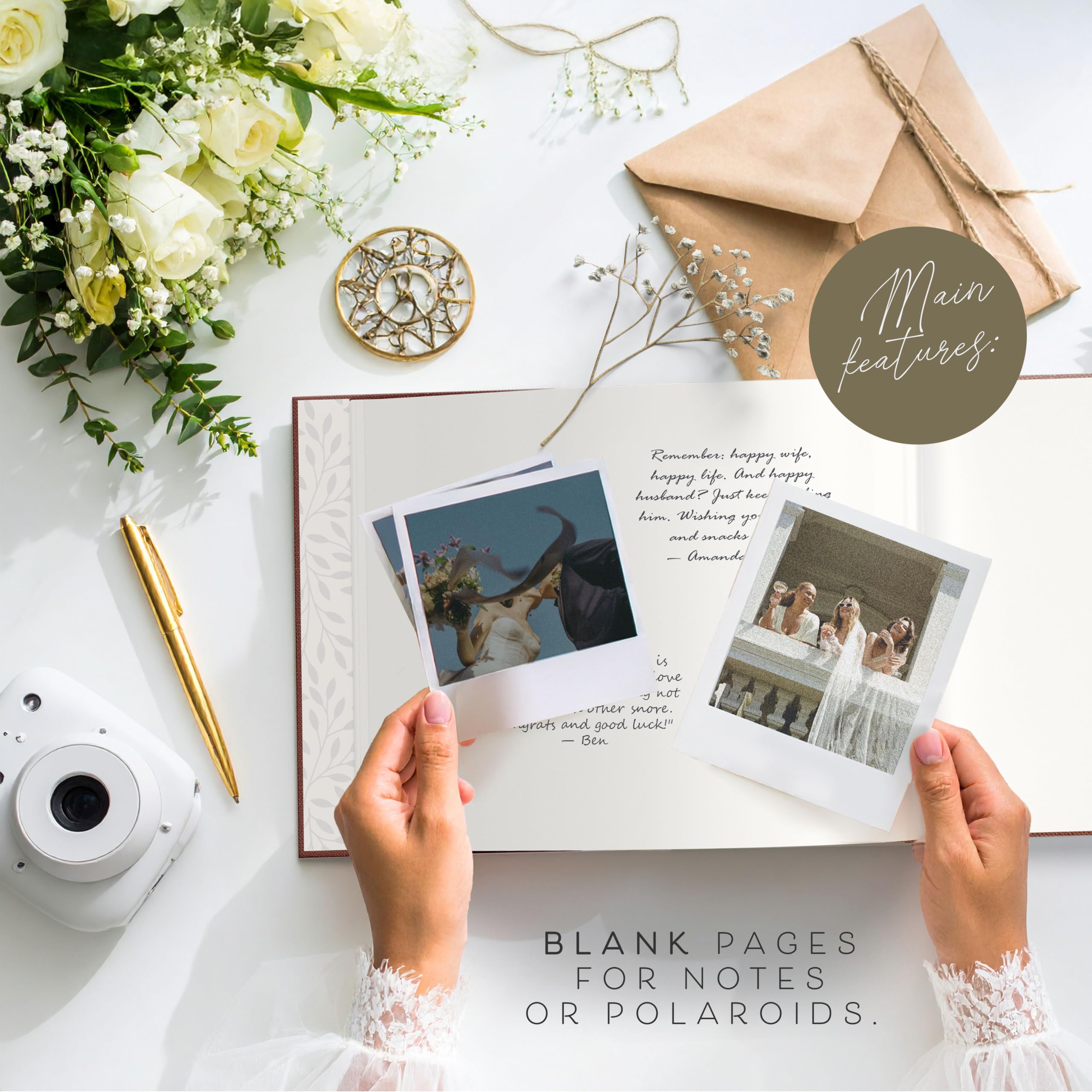 Est. 2026 Edles Gästebuch mit 100 Blanko-Seiten – Leinen-Gästebuch zum Unterschreiben für besondere Anlässe – Hochzeit, Babyparty, Geburtstagsparty – Hardcover Gästebuch zum Einfügen von Fotos