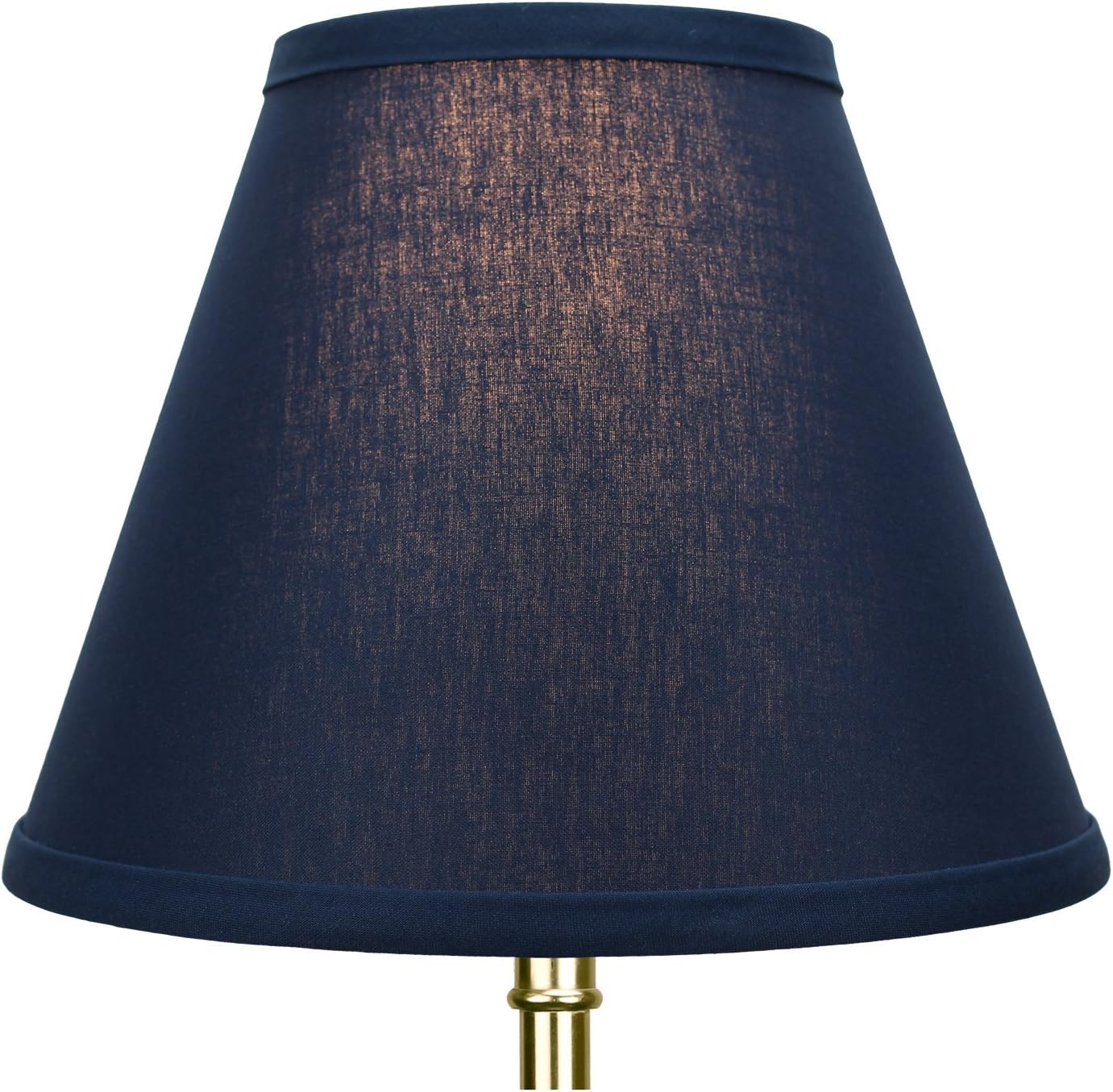 FenchelShades.com Lampshade 5" Top Diameter x 10" Bottom Diameter x 8" Slant Height with Clip-On Attachment for Standard Edison-Style Lightbulb (Linen Navy Blue)