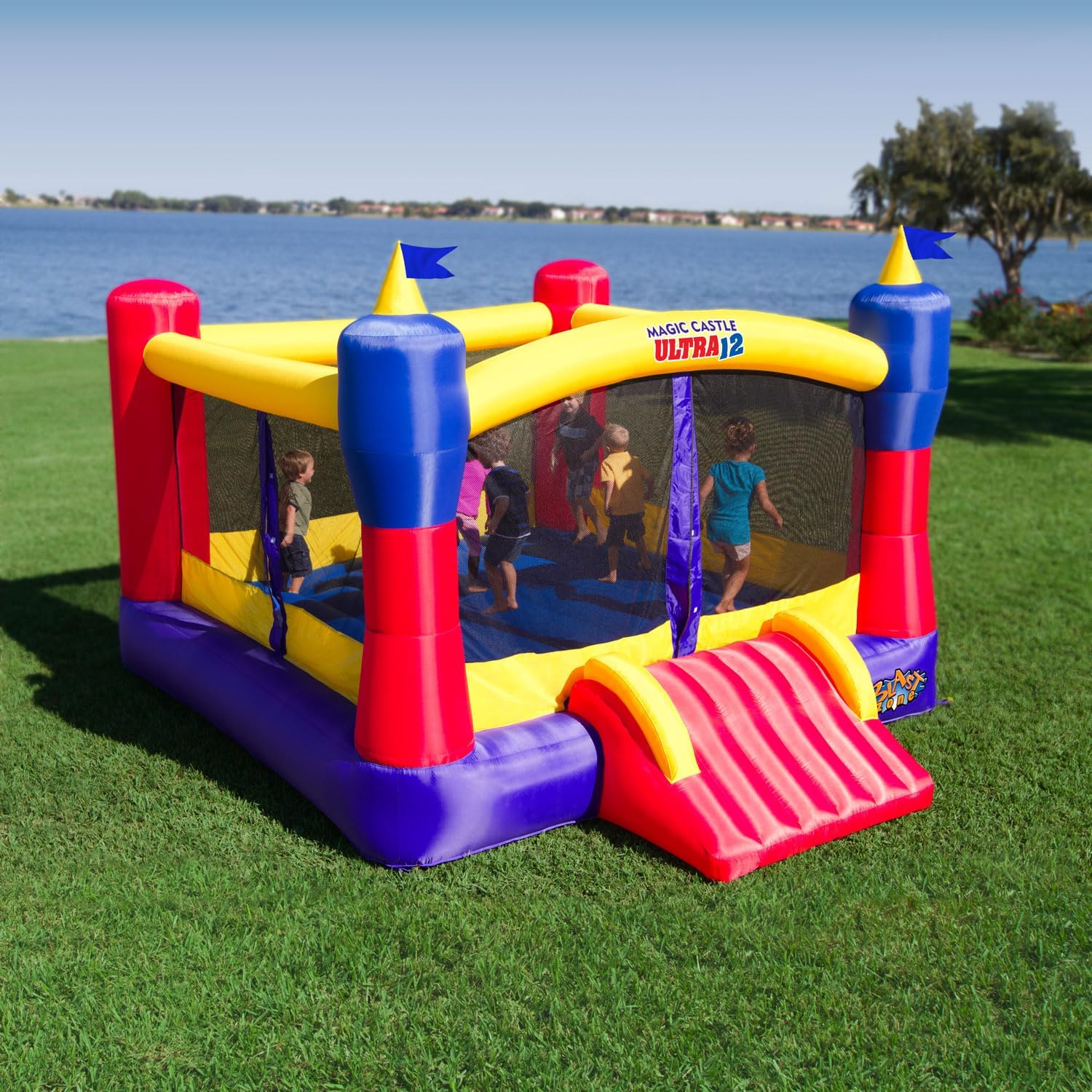 Blast Zone Magic Castle Ultra12 - Inflatable Bouncer with Blower - Premium Quality - Huge - Holds 6 Kids - Fast Setup