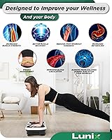 Vista 7 de Lunix LX18 Vibration Plate Exercise Machine with Handles & Magnetic Acupoints, Power Platform for Lymphatic Drainage, Full Body Workout Home Fitness