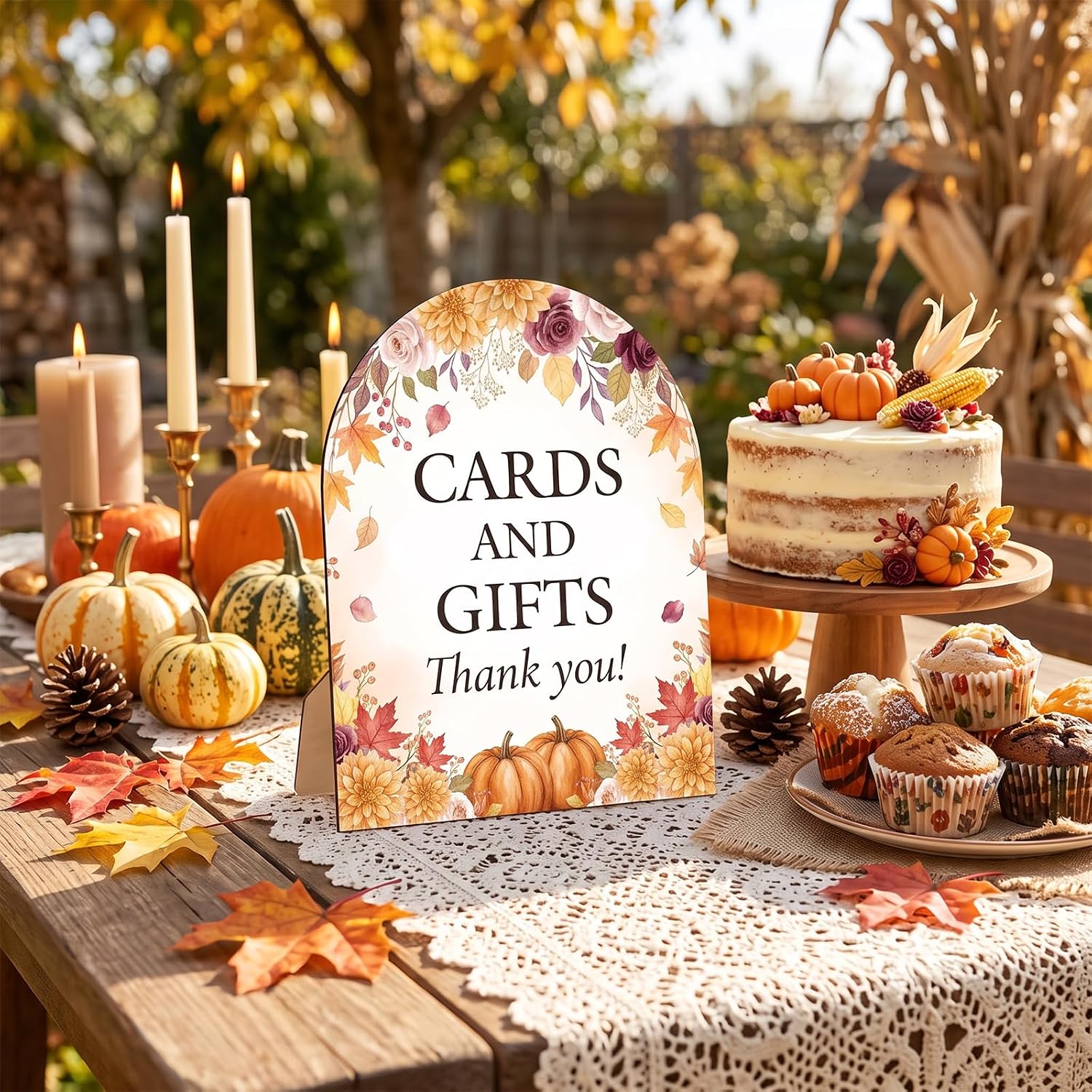 Fall Cards and Gifts Sign Party Table Decor for Fall Party Wedding Sign image 2